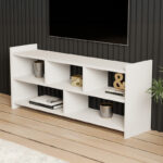 Kapri TV cabinet in white 120x28x55cm - Image 3
