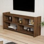 Kapri TV cabinet in walnut 120x28x55cm - Слика 3