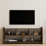 Kapri TV cabinet in walnut 120x28x55cm - Слика 4