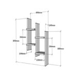 Wall shelf Tabal in oak shade 49.4x14.5x85cm - Image 3