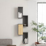 Kongo wall shelf in oak-anthracite shade 44x20x159cm - Image 2