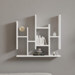 Bemba wall shelf in white shade 70x19.6x68.8cm - Image 3