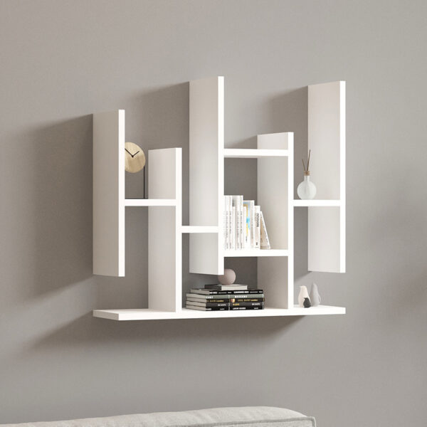 Bemba wall shelf in white shade 70x19.6x68.8cm