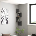 Corner wall shelf Insta in anthracite 25x25x105.5cm - Слика 2