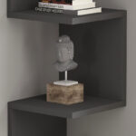 Corner wall shelf Insta in anthracite 25x25x105.5cm - Слика 3