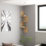 Corner wall shelf Insta in oak 25x25x105.5cm - Image 2