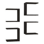 Perari 4pcs wall shelf in dark walnut shade 30x19.6x30cm