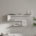 Zeta wall shelf in white shade 120x20x71cm
