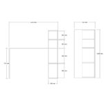 Desk with bookcase Mergo in oak shade 121x51x75cm - Слика 3