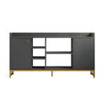 Delta sideboard in anthracite color with gold metal legs 160x40x85cm - Слика 4