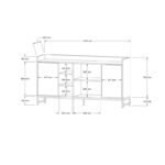 Delta sideboard in anthracite color with gold metal legs 160x40x85cm - Слика 5