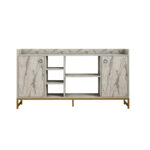 Delta sideboard in marble look with gold metal legs 160x40x85cm - Слика 5