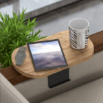 Linea side table in sonoma color with black metal legs 20x35x10cm - Image 2