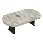 Linea side table in grey marble finish with black metal legs 20x35x10cm
