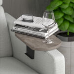 Linea side table in anthracite  marble finish with black metal legs 20x35x10cm - Слика 2