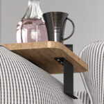 Linea I side table in sonoma color with black metal legs 20x35x10cm - Image 2
