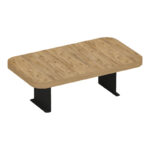 Linea I side table in sonoma color with black metal legs 20x35x10cm