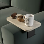 Linea I side table in cream finish with black metal legs 20x35x10cm - Image 2