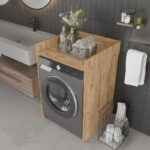 Cuci laundry cabinet in oak shade 60x62x99cm - Слика 3