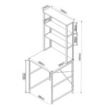 Kylie laundry cabinet, black metal, anthracite color, 60x60x180cm - Image 3