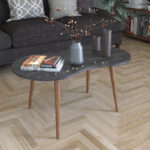 Cinoko coffee table in black marble shade 90x41x40cm - Image 2