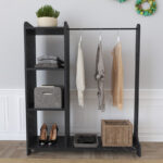 Renesme entrance furniture in black with marble look 106x45x128cm - Слика 2