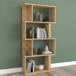 Полица за книги Каду во дабова нијанса 72x22x147 см