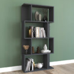 Kadu bookcase in anthracite shade 72x22x147cm - Image 2