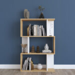 Kadu bookcase in oak-white shade 72x22x108cm - Слика 2