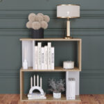 Floor shelf Kadu in oak-white shade 72x22x71cm - Слика 2