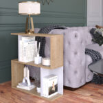 Floor shelf Kadu in oak-white shade 72x22x71cm