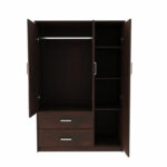 Wardrobe Olympus with 3 doors and drawers+mirror in walnut colour 120x57x183 - Image 2