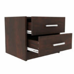Nightstand Olympus with 2 drawers in walnut colour 47.5x40.5x40.5 - Слика 2