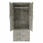 Wardrobe Olympus with 2 doors and drawers in antique anthracite colour 81x57x183 - Слика 2