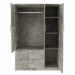 Wardrobe Olympus with 3 doors and drawers+mirror in antique anthracite colour 120x57x183 - Слика 3