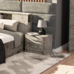 Nightstand Olympus with 2 drawers in antique anthracite colour 47.5x40.5x40.5 - Image 2
