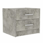 Nightstand Olympus with 2 drawers in antique anthracite colour 47.5x40.5x40.5