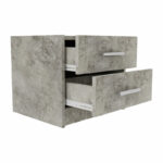 Nightstand Olympus with 2 drawers in antique anthracite colour 47.5x40.5x40.5 - Image 3