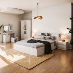 Double bed Olympus in antique white colour 160x200 cm - Image 2