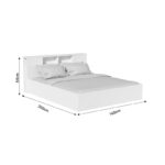 Double bed Olympus in antique white colour 160x200 cm - Image 5