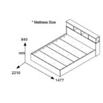 OLYMPUS double bed in castilo oak color 140x200cm - Слика 4