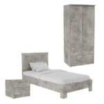 Пакет мебел за студентска спална соба OLYMPUS сет од 3 парчиња во античка антрацитна нијанса