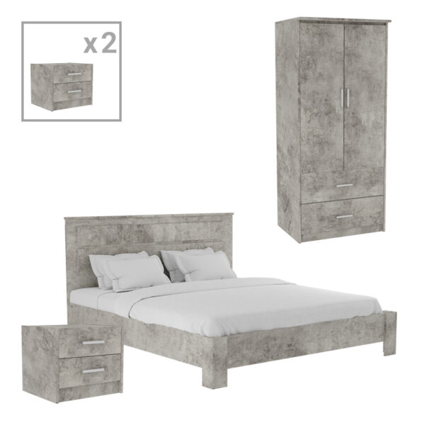 Student bedroom furniture package OLYMPUS A set of 4 pieces in antique anthracite shade