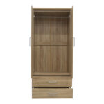 Wardrobe Olympus with 2 doors and drawers in light oak colour 81x57x183 - Слика 3