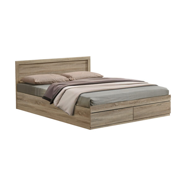 Bed Olympus with drawer in light oak color 140x200cm