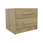 Nightstand Olympus with 2 drawers in sonoma colour 47.5x40.5x40.5