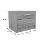 Nightstand Olympus with 2 drawers in sonoma colour 47.5x40.5x40.5 - Image 5