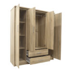 Wardrobe Olympus with 4 doors and drawers in light oak colour 159x57x183cm - Слика 3