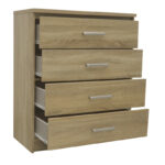Chest of 4 drawers Olympus  in light oak colour 80.5x40x95 - Слика 2