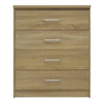 Chest of 4 drawers Olympus  in light oak colour 80.5x40x95 - Слика 3